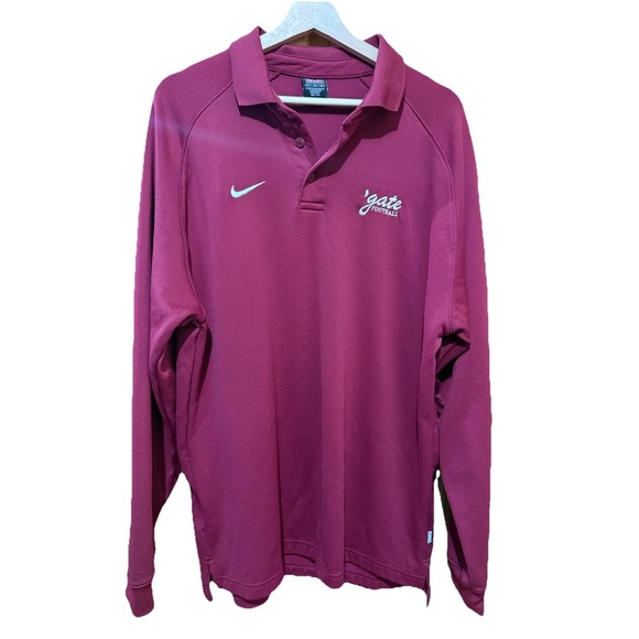 Nike Dri-Fit Colgate Raiders Football Long Sleeve Polo‎ Size Large EUC - Picture 1 of 6